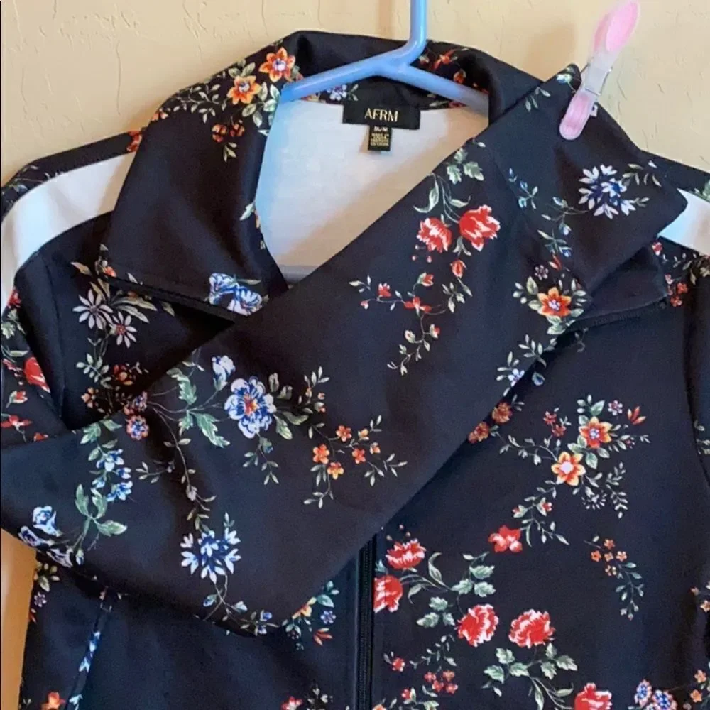 AFRM Vintage Arrive Print Track Jacket Size Medium
